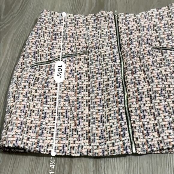 Asos Design Boucle Tweed Front Zip Mini Skirt with Pockets Size 10 - Picture 8 of 8